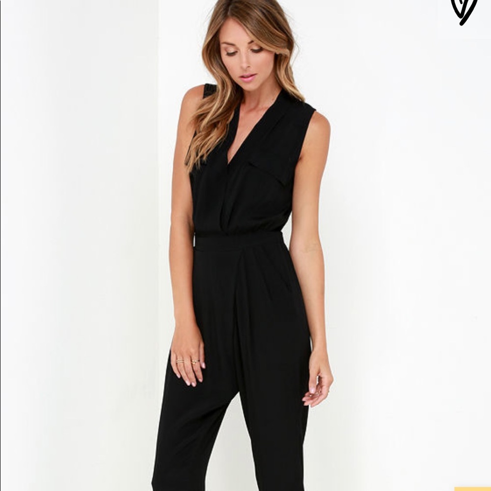 Lulu’s You Send Me Black Jumpsuit